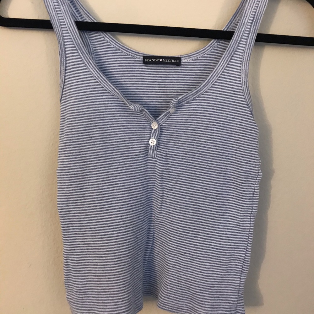 Blue and white striped tank Brandy